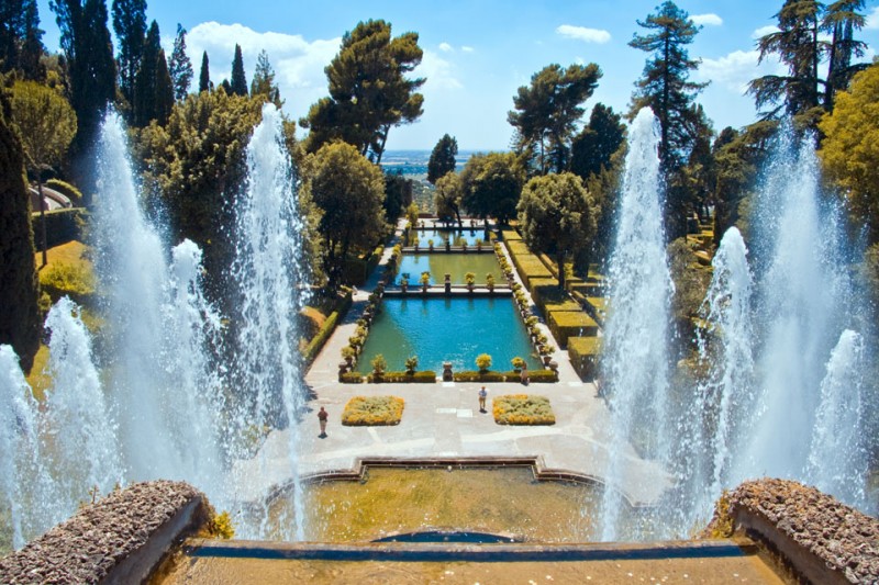 Tivoli Fountains from Rome Italy